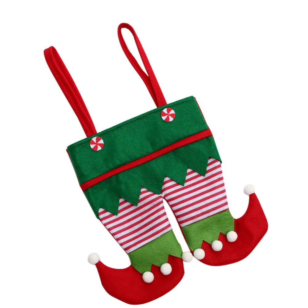 Рождественская конфетка Сумка Модный Санта Клаус Снеговики сапоги в полоску Сумка Для Хранения Детская ткань Подарочная сумка saco de presente