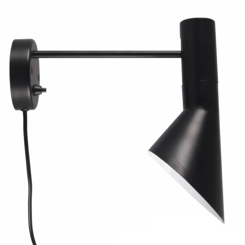 Светодиодный настенный светильник с поворотной головкой, креативный настенный светильник AJ, современный светильник для спальни, черно-белая прикроватная лампа для чтения E14