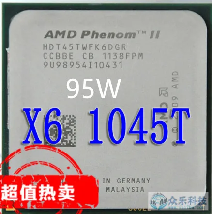 Процессор AMD Phenom II X6 1045T x6 1045T процессор 6 ядер 2,7 ГГц/6 м/95 Вт Разъем AM3 AM2+ 938 pin Рабочая