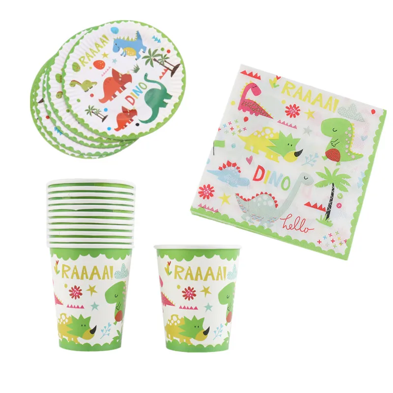 Cartoon Dinosaur disposable party set dinosaur birthday party supplies