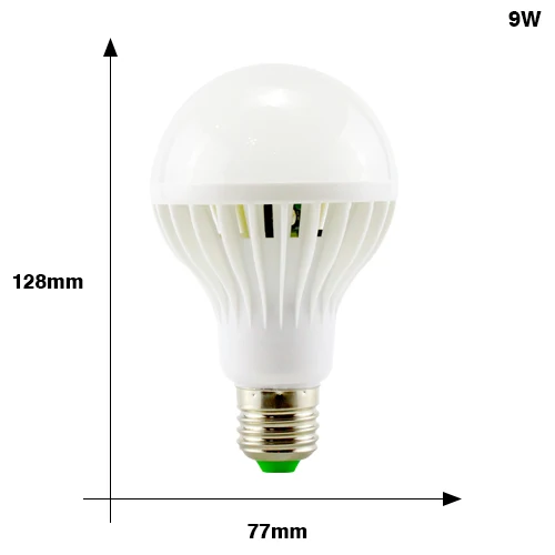 YNL E27 Светодиодная звуковая Сенсорная лампа 220 В Светодиодная лампа 3 Вт 5 Вт 7 Вт 9 Вт 12 Вт белый автоматический умный инфракрасный датчик тела - Испускаемый цвет: Sound Sensor 9W
