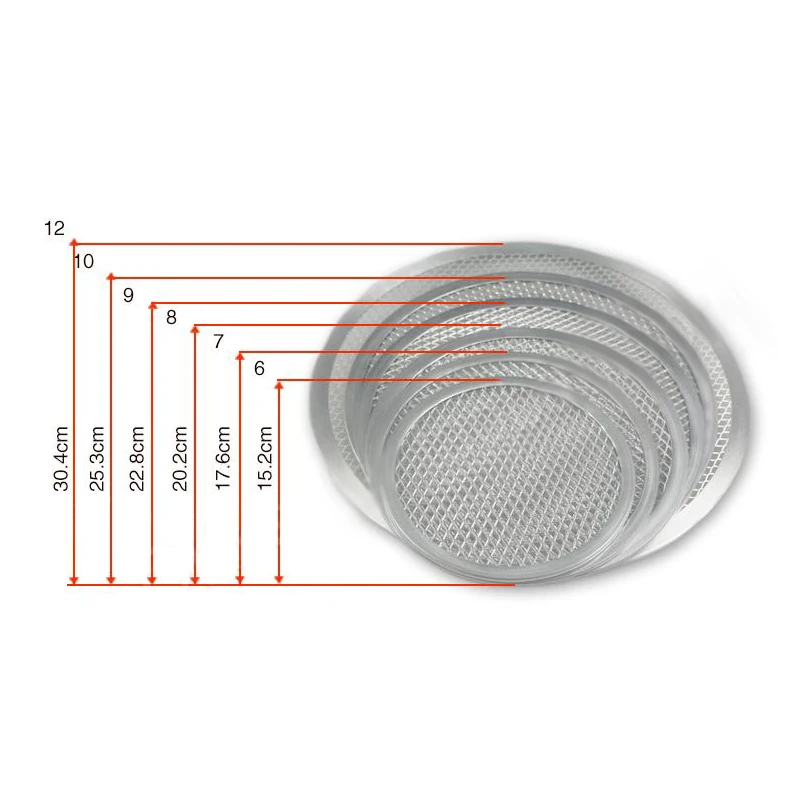 Non-stick Pizza Screen Pan Baking Tray Metal Net In Multi-size Aluminum Pizza Stones For Kitchen Cooking Tools
