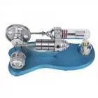 

Blue Mini Hot Air Stirling Engine Motor Model Educational Toy Kit with LED Light