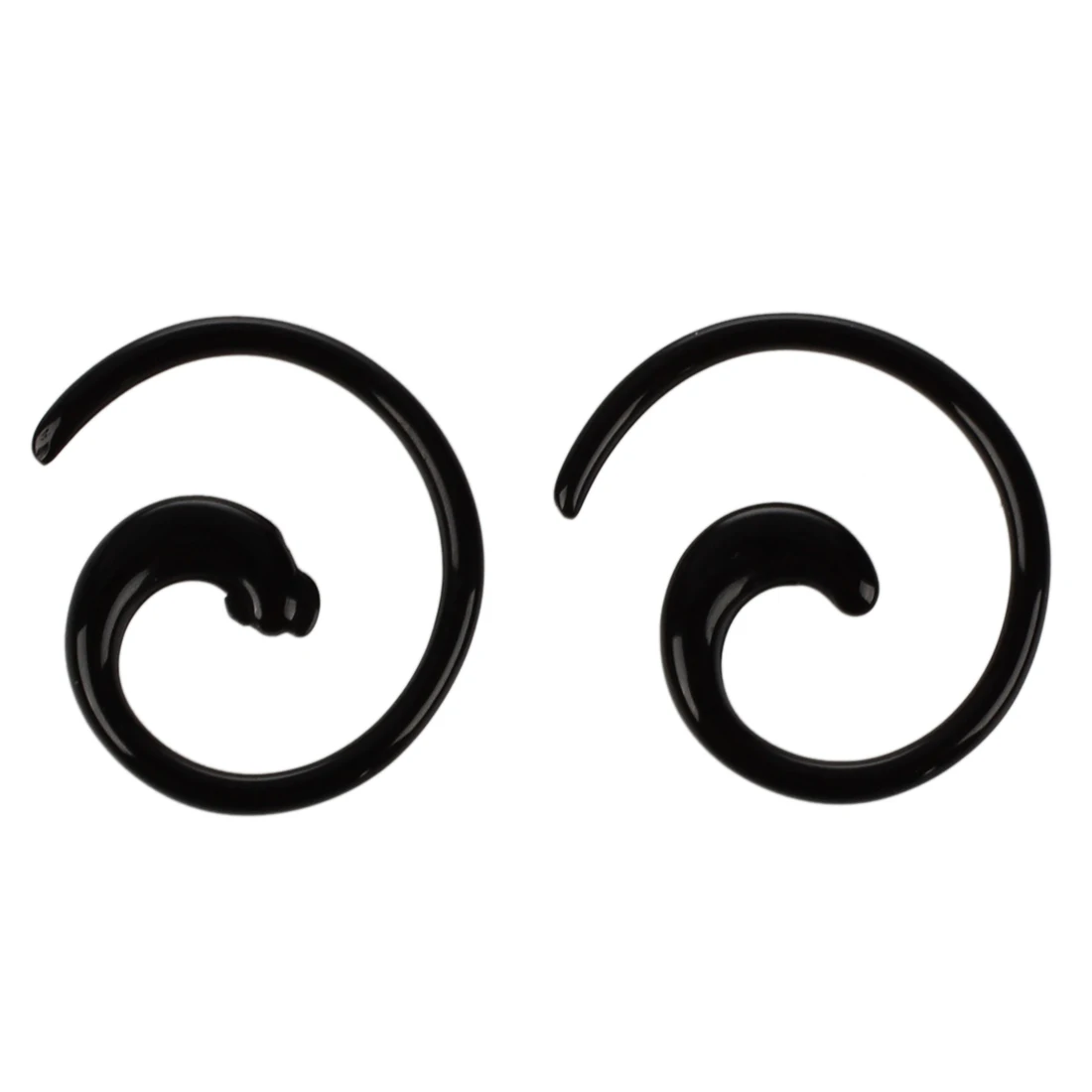 

1 pair Acrylic Spiral Taper Flesh Tunnel Ear Stretcher Expander Snail Design Ear Studs--Black,1.6mm