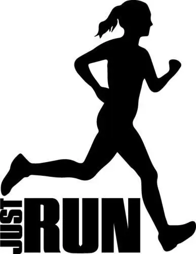 

Runner Decal Just Run Running Girl Jogger Fitness Window Bumper Sticker Car Stickers Length 14.5cm