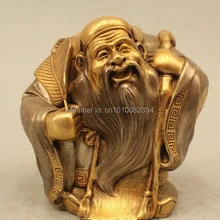 " Китайский Народный Бронза Серебро 24 К Золото Долголетия землю Дед Будды