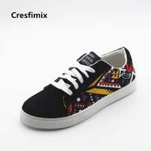 Cresfimix Мужская модная парусиновая Вулканизированная обувь мужская обувь для отдыха с геометрическим узором стильная и удобная мужская обувь на шнуровке