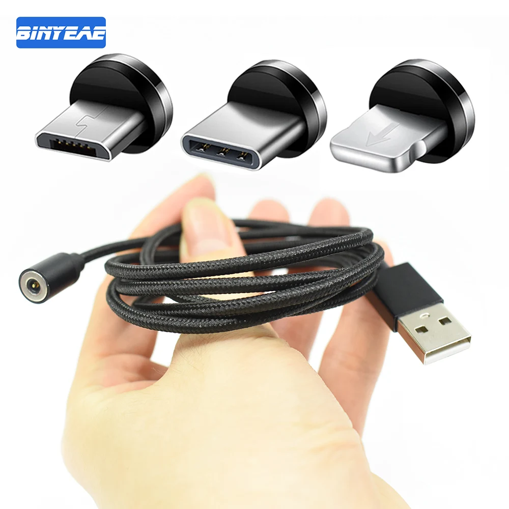 

For Samsung S9 Xiaomi 8 Magnetic Charge Fast Cable for Lightning IPhone 7 8 6 X Magnet USB Car Charging Micro USB Type C Cable