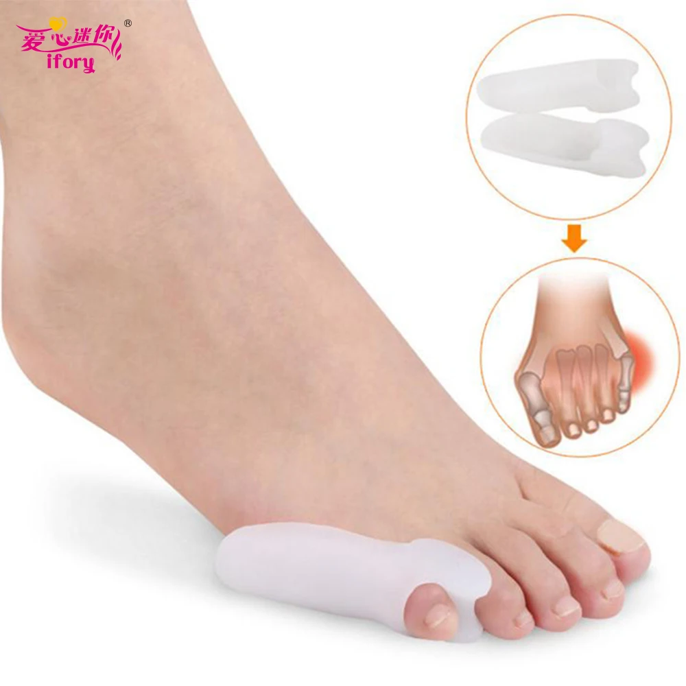 

Ifory 2 Pieces Silicone Gel Foot Fingers Little Toe Separator Silicone Toe Inverted Orthotic Foot Pain Protector Foot Care