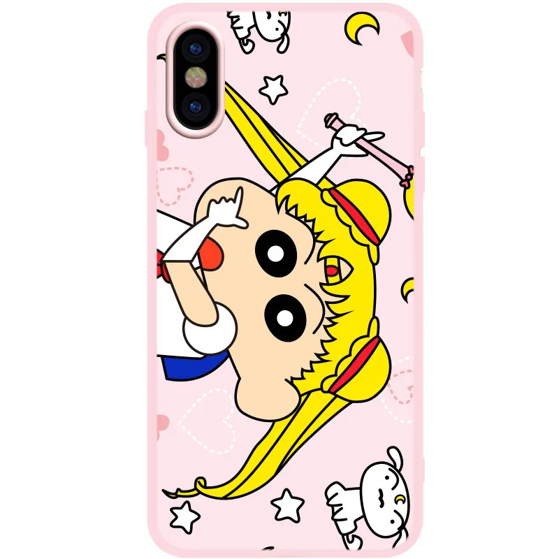 Милый чехол для телефона с аниме iPhone 8 7 6 6S Plus забавный силиконовый iphone XS X XR Сейлор