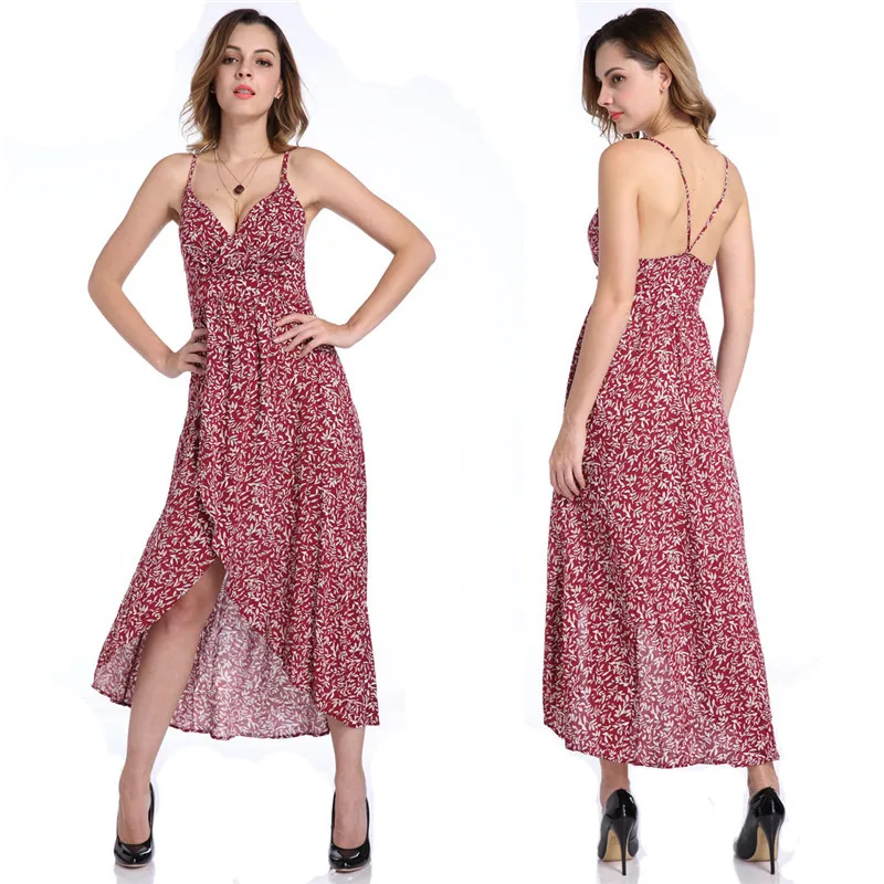 

V-Neck Printing Clothes for Pregnant Women 2019 Sexy Beach Long Dresses Maternity Clothes Lady Casual Sleeveless Sling Dress