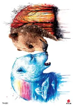 

Temporary Tatoo Fake Tattoo Sticker Polar Bear Forest Arm Tattoos Stickers Tatouage Waterproof Flash Tatto For Women Girl Men