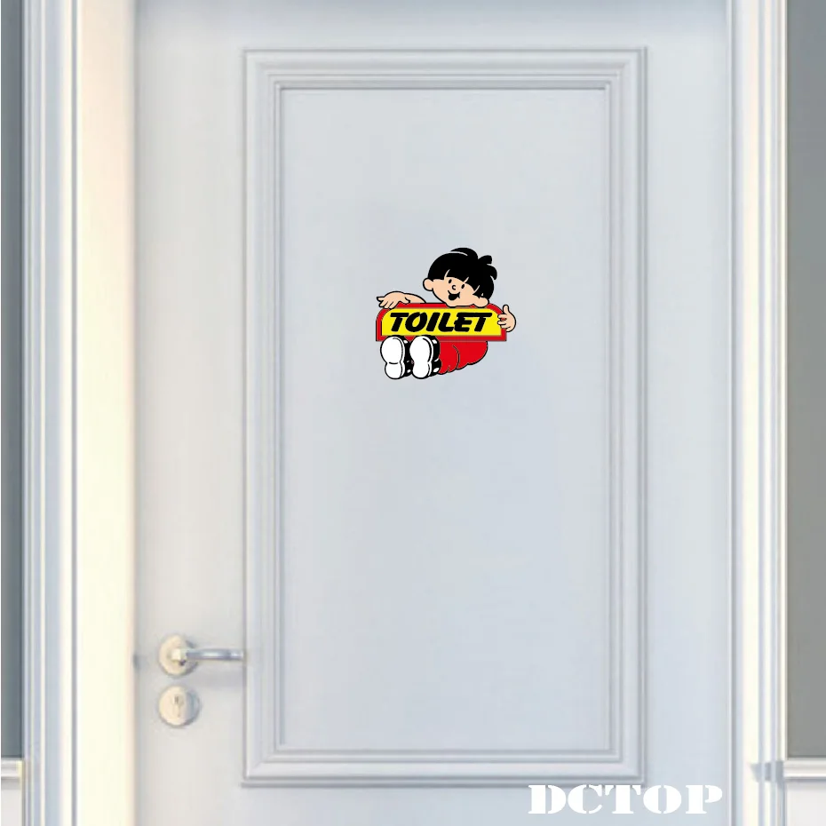 

Funny Carton Sitting Kid toilet stickers Door Decal Vinyl Fashion Wall decor Stickers For Bathroom WC sticker Home Decoration