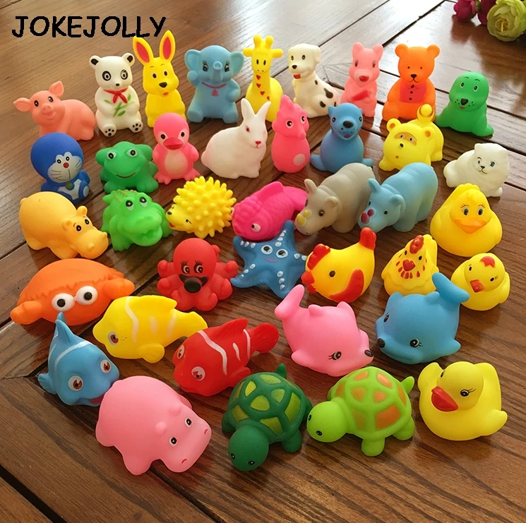 10 τμχ παιδικά παιχνίδια μπάνιου Animals Soft Rubber Sound Toys για Παιδική Μπανιέρα