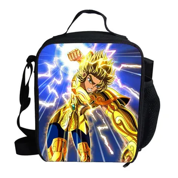 

Hot Kids Cooler Lunch Bag Anime Saint Seiya Printed Boys Portable Thermal Food Picnic Bags for School Kids Boys Lunch Box Tote