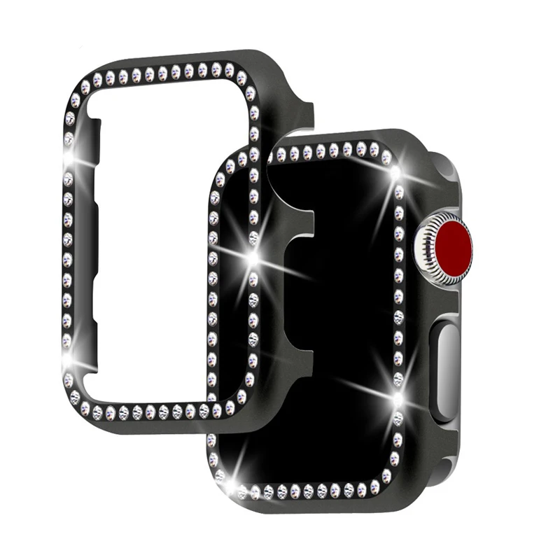 Чехол Алмазный для Apple watch SE 6 5 44 мм/42 мм/40 мм/38 мм защитный чехол из алюминиевого