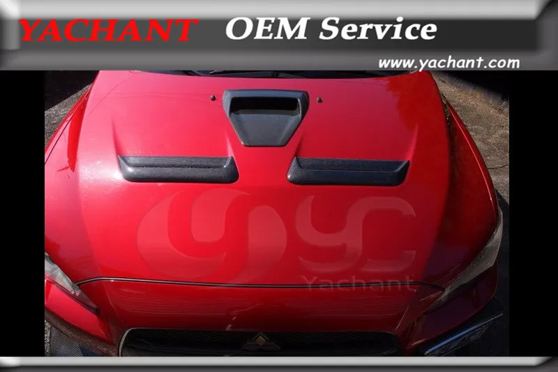 

Car-Styling FRP Fiber Glass Front Hood Vents Fit For 2008-2012 Lancer Evolution EVO X EVO 10 CS Style Hood Vents
