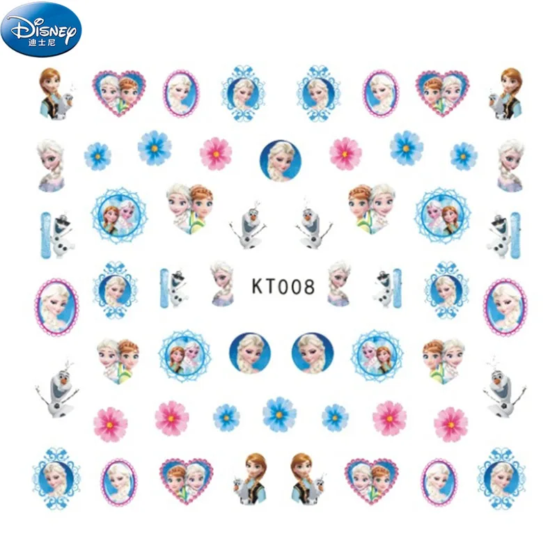 5 pcs/lot Frozen elsa and Anna Nail Stickers Toy Disney Princess girl sticker Makeup Toy Art Decorations for girls gift