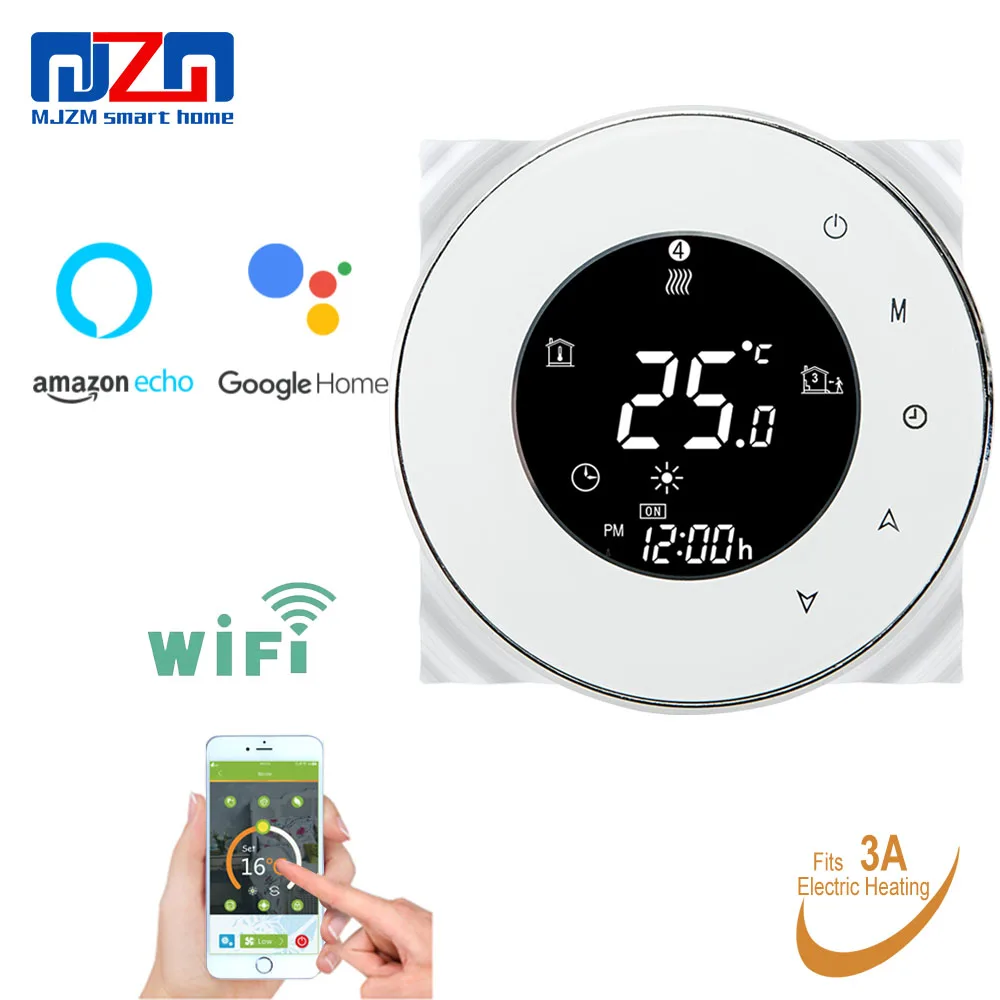 Термостат MJZM 3A 6000 WiFi Круглый смарт контроллер температуры отрицательный
