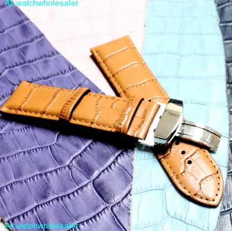 24mm Fashion Tan All Genuine Leather Unisex Watch Band Straps WB1037F24GB