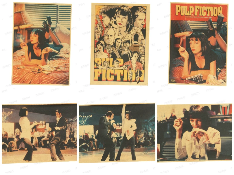 

Quentin middot/ Tarantino Director Vintage Fiction Retro Nostalgic Classic Poster Kraft Paper Poster Core
