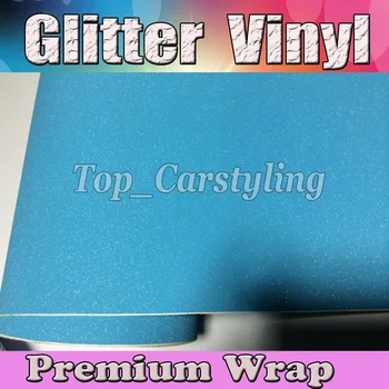 

Skye Blue Sandy Glitter Vinyl sticker wrap foile sheet self adhesive with bubble free size:1.52x30m/roll / Car wrapping vinyl