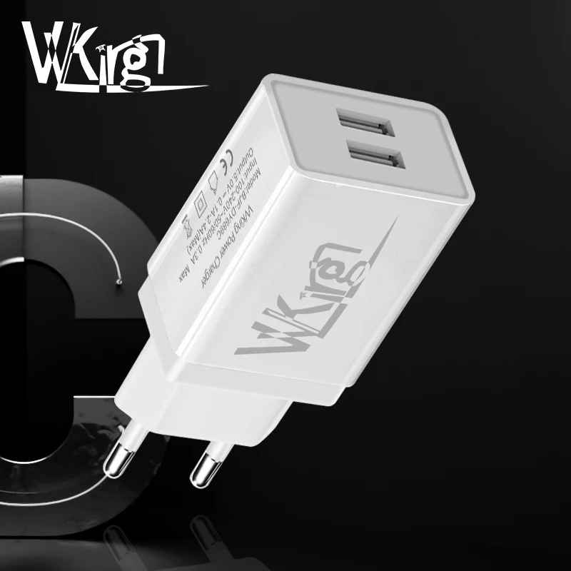 VVKing двойное зарядное устройство USB 2 порта 2.4A Максимальная зарядка штепсельная
