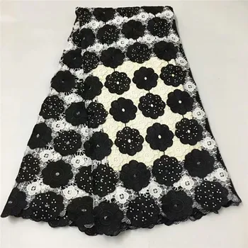 

African Lace Fabric 2019 High Quality Nigerian Lace Fabrics With stones Embroidery French Tulle Lace Fabric for wedding E83-70