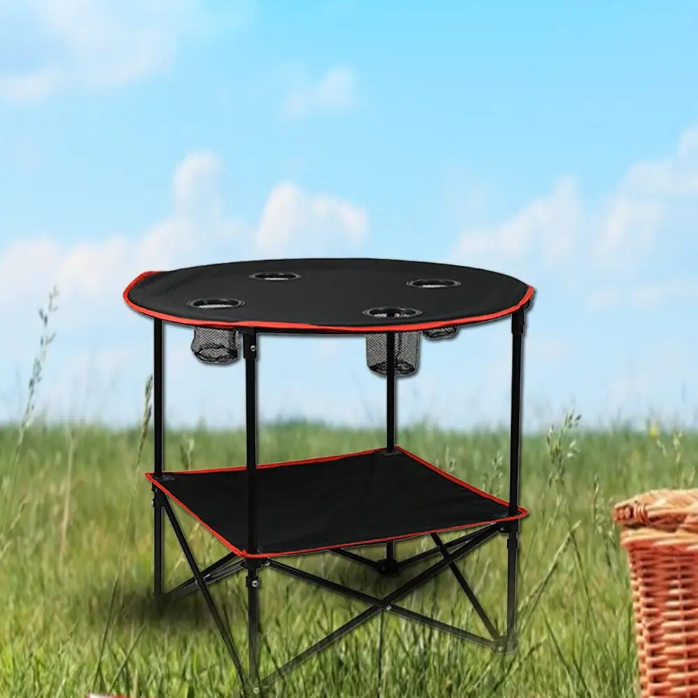 

Hot Sale Portable Foldable Folding Table Desk Camping Outdoor Picnic Steel Tube Bracket FabricTables
