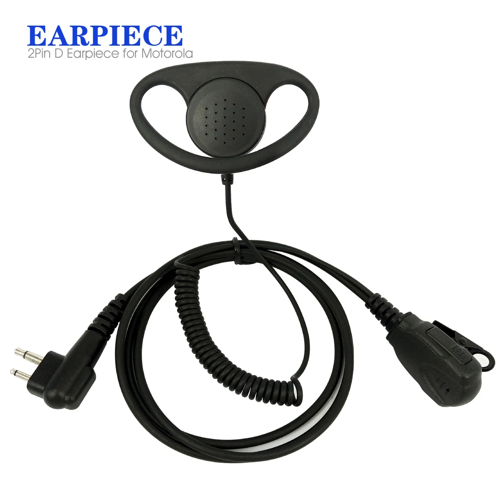 2 Pin D Shape Earpiece Headset Mic for Motorola GP88 00