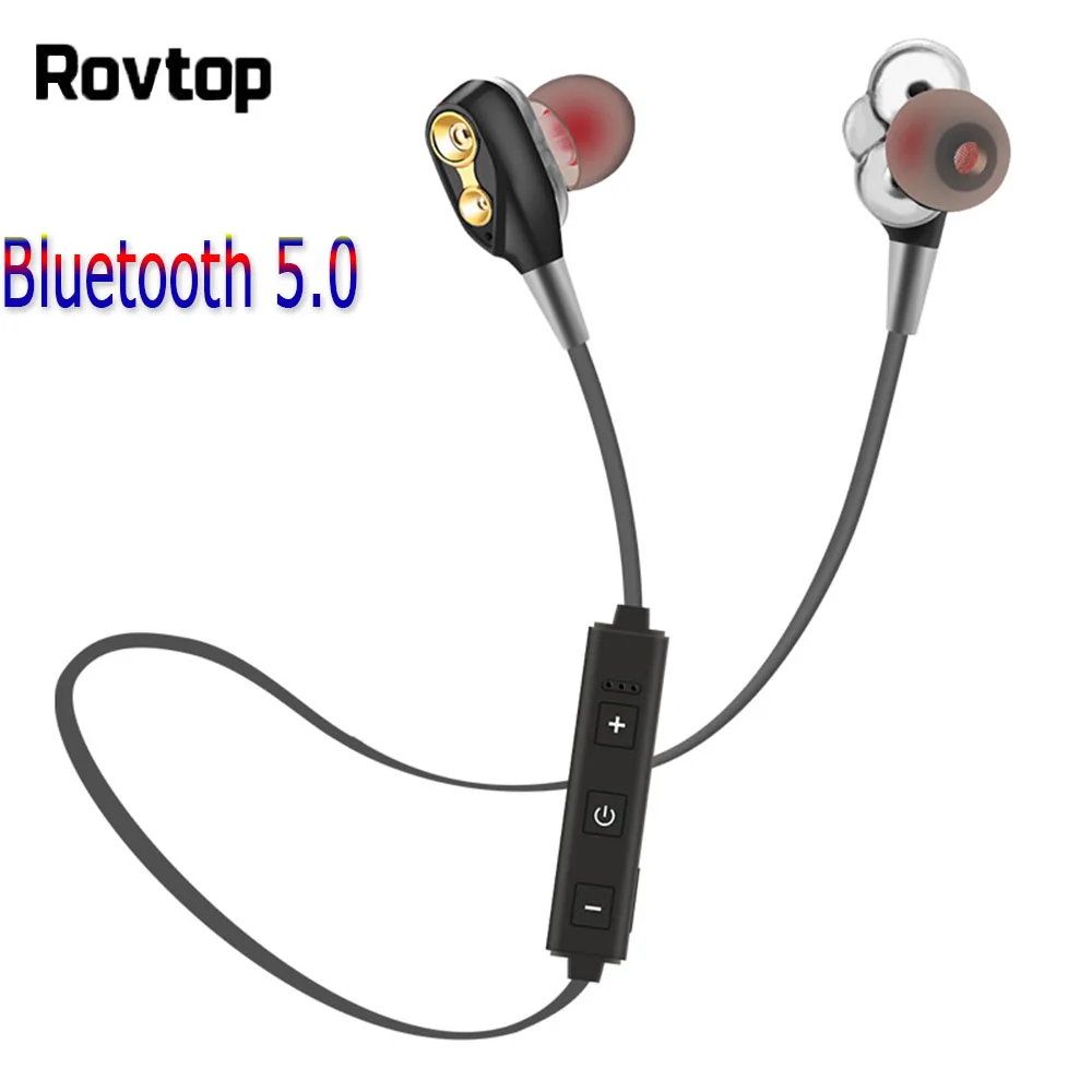 

Rovtop Bluetooth 5.0 Earphone Wireless Headphones with Microphone for iPhone Bluetooth Headset Sport Earphone For Phone