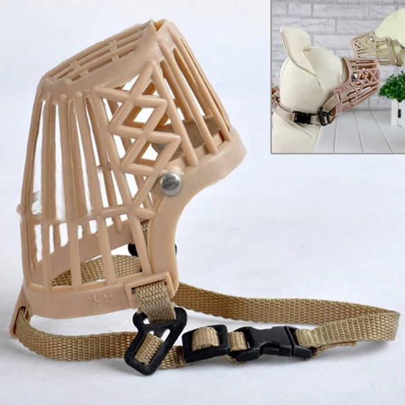 

Velishy Plastic Dogs Muzzle Basket Design Anti-biting Adjusting Straps Mask