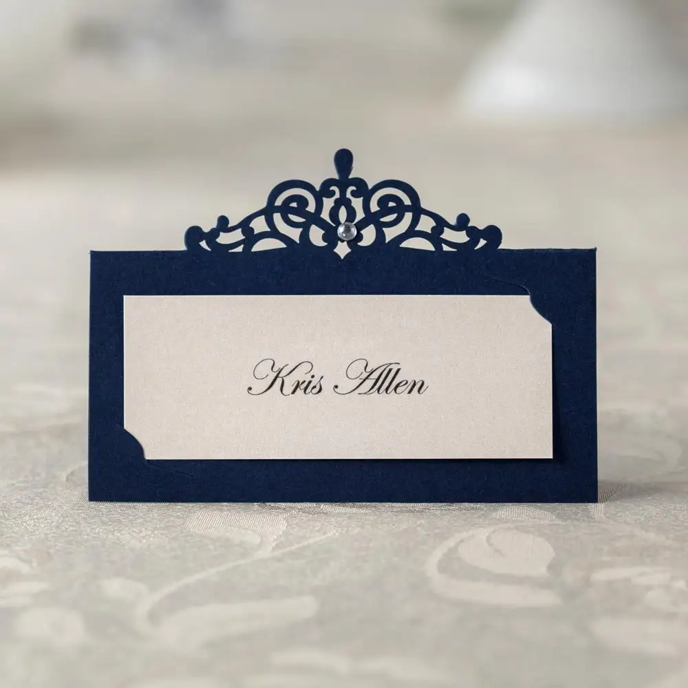 24 PCS Blue Paper Table Number Card/Name Card/Place Card Holder For