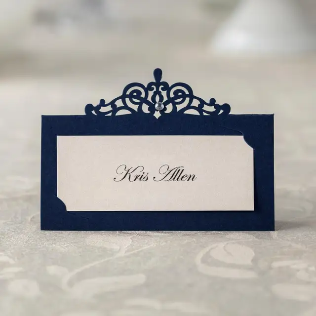 24 Pcs Blue Paper Table Number Card Name Place Holder For 24 Pcs Blue Paper Table Number Card Name Place Holder For Wedding