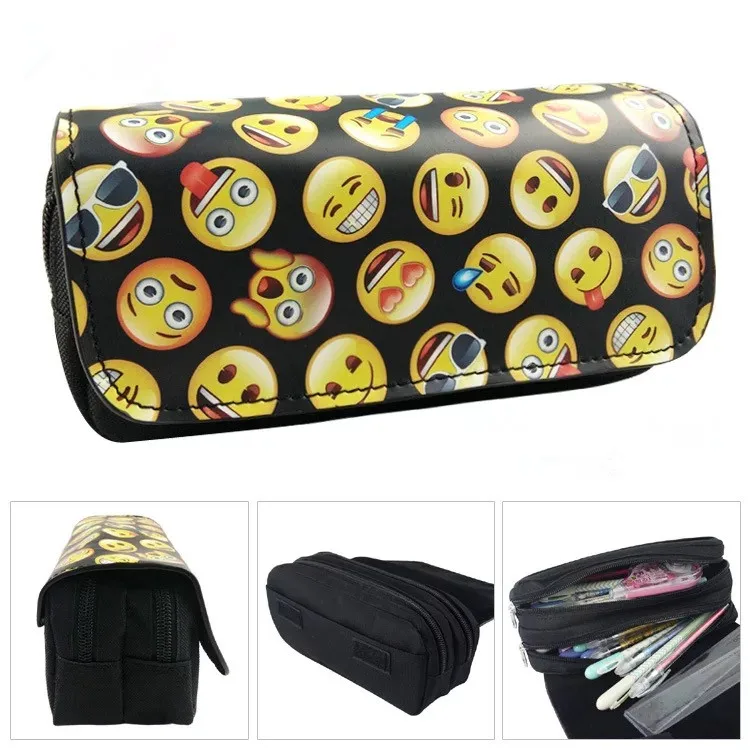 

Cartoon Emoji Pencil Bag Schoolbag Student Student Multifunction Girl Cosmetic Bag Action Character Toy Child Christmas Gift