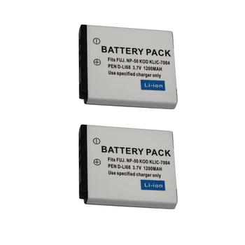 

2Pcs 1200mAh NP-50 FNP50 KLIC-7004 D-Li68 Battery for Fujifilm X10 X20 XF1 F50 F75 F665 F775 F900 EXR F505 F305 F85 F200 F100