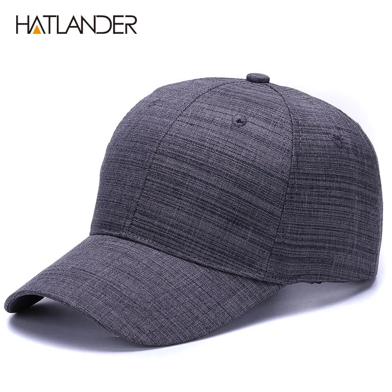 

[HATLANDER]Drop shipping Cotton linen solid sports hats 6panel plain caps adjustable gorras casual baseball caps for men women