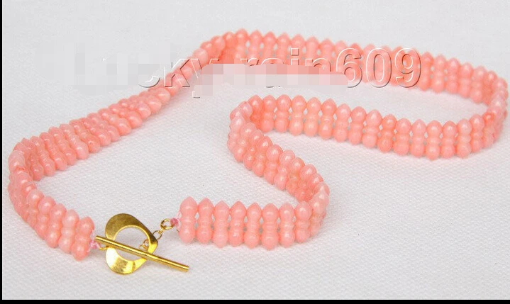 

shipping Genuine Choker 16" 4.5X11.5mm pink coral necklace E2505 (A0325)
