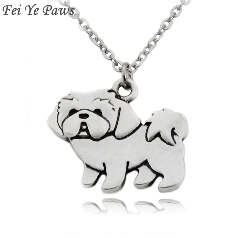 

Fei Ye Paws Vintage Boho Shih Tzu Dog Charms Pendant Necklaces For Girls Pendant Stainless Steel Chain Animal Necklace Women