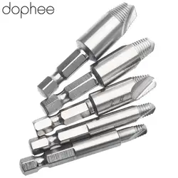 Dophee инструменты HSS винт Extractor сверла сломанной поврежденные болт Remover Easy Out 1/4 "Шестигранным хвостовиком Herramientas пункт карпинтерии * 5