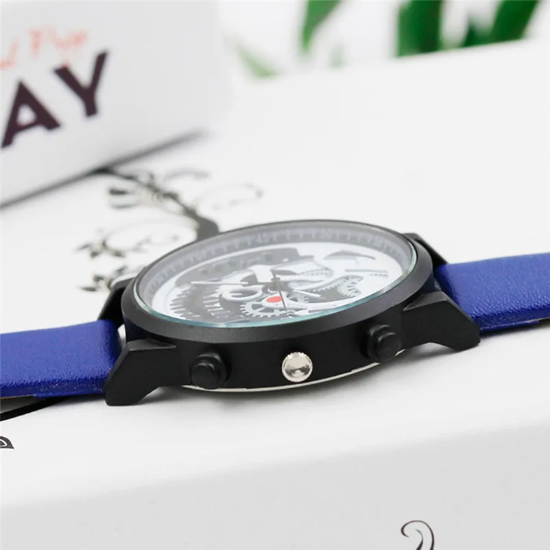 Luxury Fashion Men Watches Classic Stainless Steel Quartz Analog Watch Leather Quartz Wrist Watch Casual Wristwatch clock M24 (9)