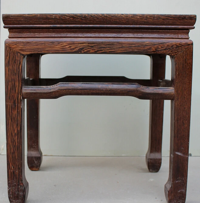 

S2500 15" China Chinese Folk Wood Wooden Carved Handwork Statue Table Stool Desk Set D0318