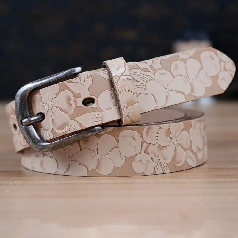 

Casual Designers Luxury Female Strap Waist Brand Genuine Leather Dress Belts for Women Wedding Cowskin for Jeans Pants Khaki