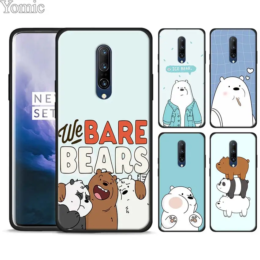 

We bare bears Cute Silicone Soft Case for Oneplus 7 7 Pro 6 6T 5T Black TPU Case for Oneplus 7 7Pro Cover
