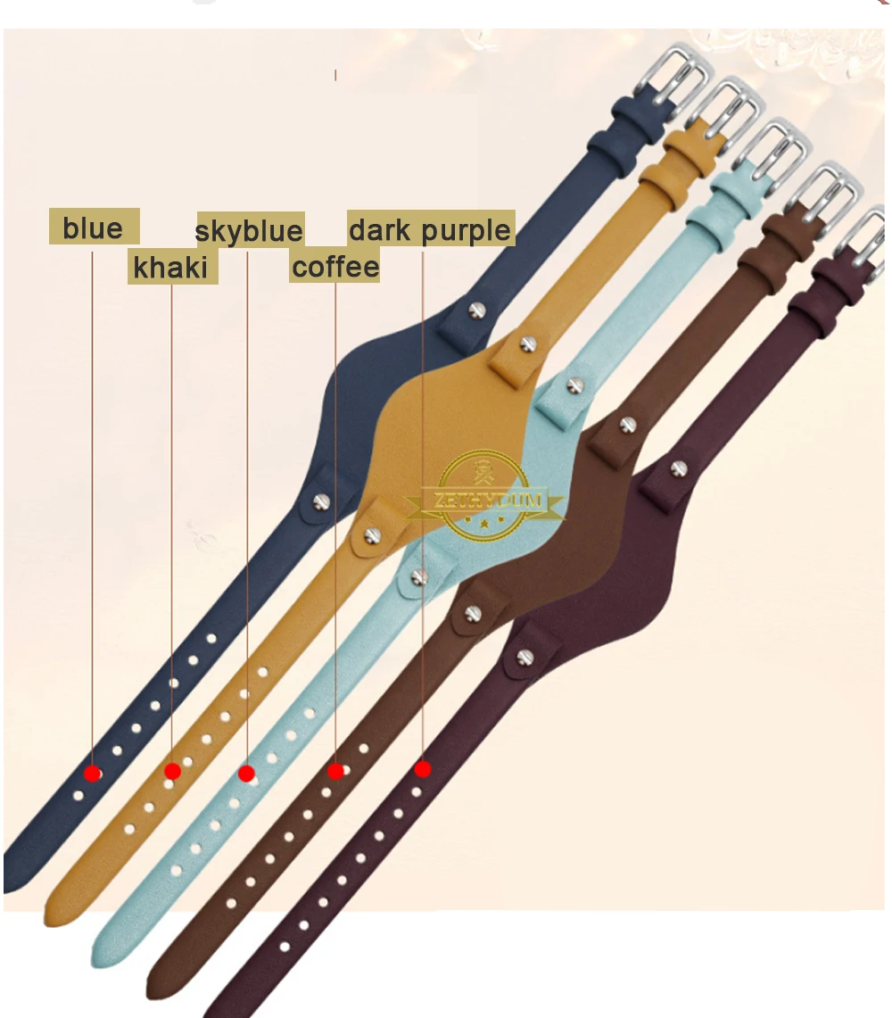 Женский ремешок из натуральной кожи для часов, маленький браслет 8 мм для Fossil ES4176 ES4119 4026 3262 3077 4340, ремешок для часов с ковриком