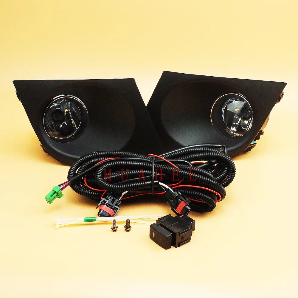 

For Nissan Tiida /Versa 2007 2008 2009 2010 2011 2012 2013 Bumper Fog Lights Aftermarket Fog Lamp w/Bulb H11 Switch Wire Bezel