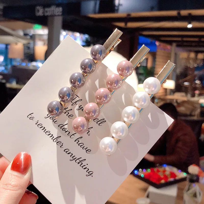 

2019 Fashion Imitiation Pearl Hair Clip Barrettes for Women Girls Handmade Pearl Flowers Hairpins Hair Accessories