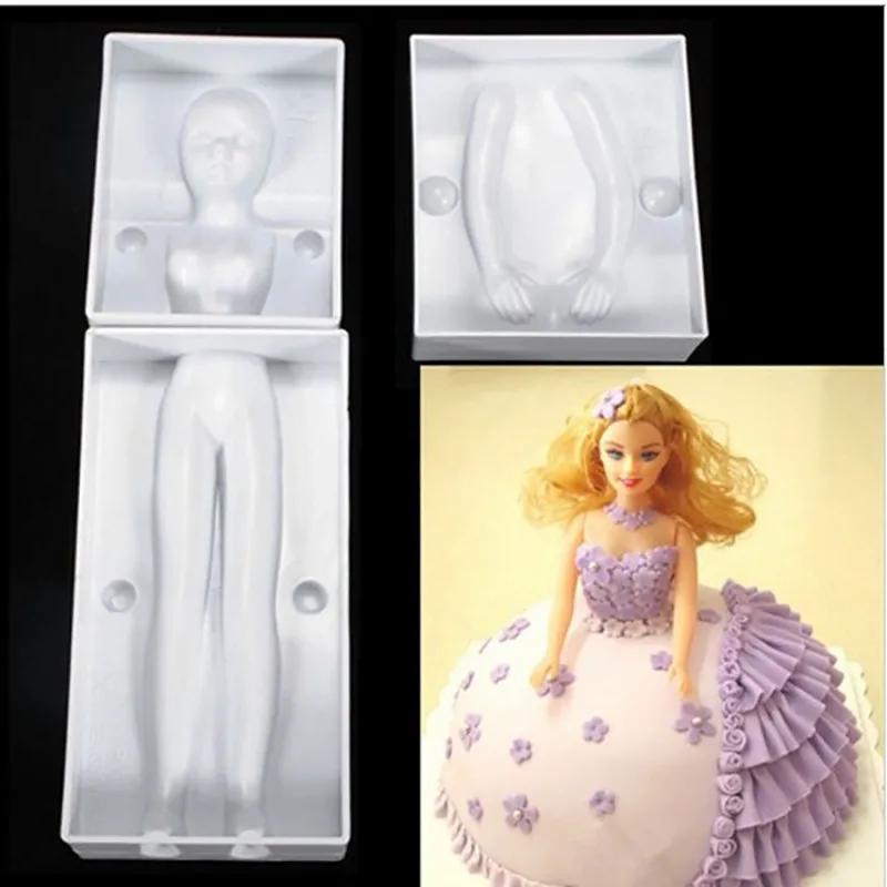 6PCS/Lot Woman Lady Body Plastic Cake Molds Birthay Anniversary Party