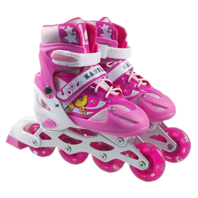 

NEW 1 Pair Lovely Children Teenagers Inline Ice Skate Shoes Adjustable Washable Breathable Flash Wheels 2 Colors