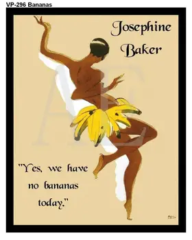 

N2123 Josephine Baker Dancing Topless Wearingbanana Skirt Wall Sticker Silk Fabric Poster Art Indoor Decor Bright
